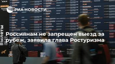 Зарина Догузова - Россиянам не запрещен выезд за рубеж, заявила глава Ростуризма - ria.ru - Россия - Москва