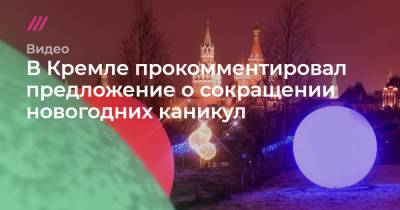 Андрей Кутепов - Сергей Киселев - В Кремле прокомментировал предложение о сокращении новогодних каникул - tvrain.ru - Москва