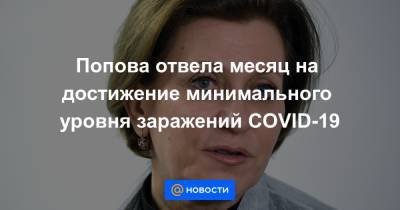 Анна Попова - Попова отвела месяц на достижение минимального уровня заражений COVID-19 - news.mail.ru - Россия