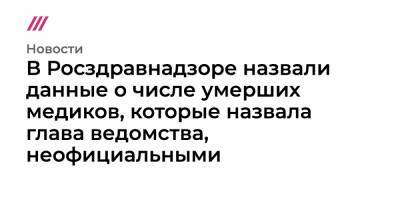 В Росздравнадзоре назвали данные о числе умерших медиков, которые назвала глава ведомства, неофициальными - tvrain.ru - Россия