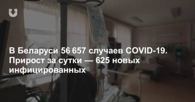 В Беларуси 56 657 случаев COVID-19. Прирост за сутки — 625 новых инфицированных - news.tut.by - Белоруссия