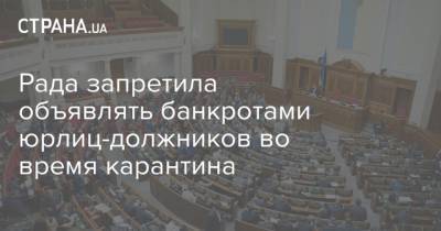 Рада запретила объявлять банкротами юрлиц-должников во время карантина - strana.ua