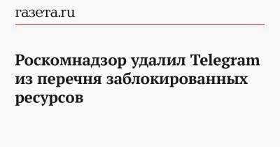 Роскомнадзор удалил Telegram из перечня заблокированных ресурсов - gazeta.ru - Россия