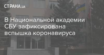 В Национальной академии СБУ зафиксирована вспышка коронавируса - strana.ua - Украина