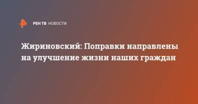 Владимир Жириновский - Жириновский: Поправки направлены на улучшение жизни наших граждан - ren.tv - Россия