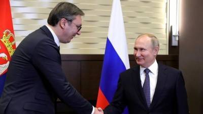 Владимир Путин - Александр Вучич - Путин и Вучич провели переговоры на русском языке - 5-tv.ru - Москва - Сербия