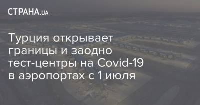 Мехмет Нури Эрсой - Турция открывает границы и заодно тест-центры на Covid-19 в аэропортах с 1 июля - strana.ua - Турция - Анкара
