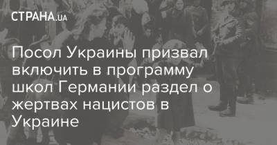 Андрей Мельник - Посол Украины призвал включить в программу школ Германии раздел о жертвах нацистов в Украине - strana.ua - Украина - Ссср - Германия