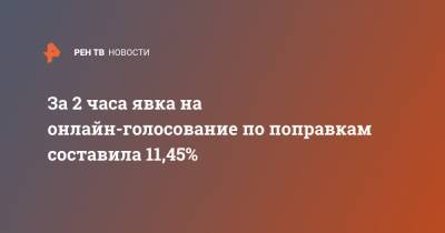 За 2 часа явка на онлайн-голосование по поправкам составила 11,45% - ren.tv - Россия - Москва - Нижегородская обл.