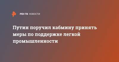 Владимир Путин - Михаил Мишустин - Путин поручил кабмину принять меры по поддержке легкой промышленности - ren.tv - Россия