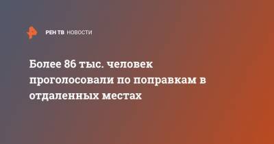 Элла Памфилова - Более 86 тыс. человек проголосовали по поправкам в отдаленных местах - ren.tv - Россия