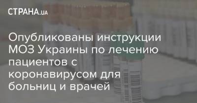 Опубликованы инструкции МОЗ Украины по лечению пациентов с коронавирусом для больниц и врачей - strana.ua - Украина