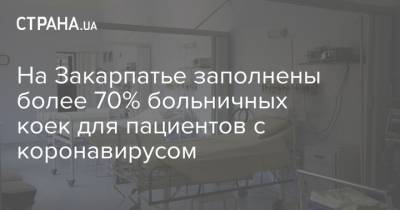 На Закарпатье заполнены более 70% больничных коек для пациентов с коронавирусом - strana.ua - Закарпатская обл.