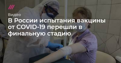 В России испытания вакцины от COVID-19 перешли в финальную стадию - tvrain.ru - Россия