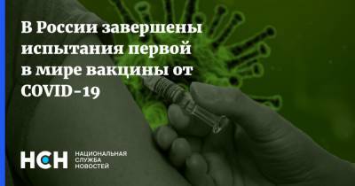 В России завершены испытания первой в мире вакцины от COVID-19 - nsn.fm - Россия