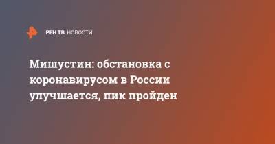 Михаил Мишустин - Мишустин: обстановка с коронавирусом в России улучшается, пик пройден - ren.tv - Россия