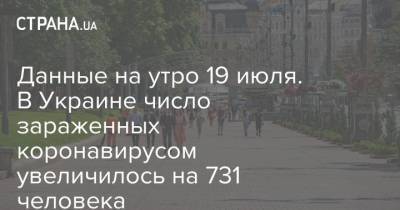 Данные на утро 19 июля. В Украине число зараженных коронавирусом увеличилось на 731 человека - strana.ua - Украина