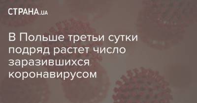 В Польше третьи сутки подряд растет число заразившихся коронавирусом - strana.ua - Польша