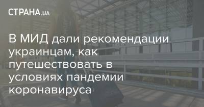 В МИД дали рекомендации украинцам, как путешествовать в условиях пандемии коронавируса - strana.ua
