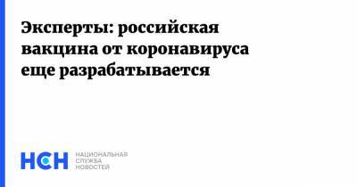 Георгий Викулов - Эксперты: российская вакцина от коронавируса еще разрабатывается - nsn.fm - Россия