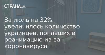За июль на 32% увеличилось количество украинцев, попавших в реанимацию из-за коронавируса - strana.ua - Украина