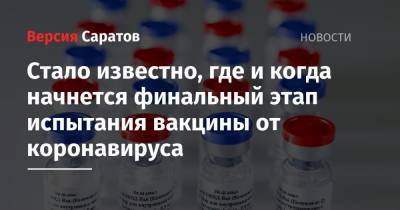 Александр Гинцбург - Стало известно, где и когда начнется финальный этап испытания вакцины от коронавируса - nversia.ru