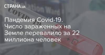 Пандемия Covid-19. Число зараженных на Земле перевалило за 22 миллиона человек - strana.ua