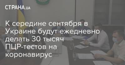 Максим Степанов - К середине сентября в Украине будут ежедневно делать 30 тысяч ПЦР-тестов на коронавирус - strana.ua - Украина