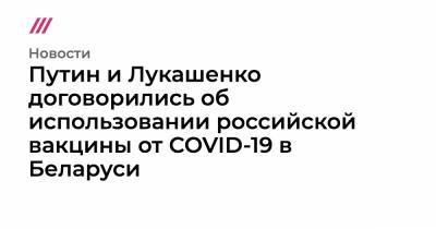 Владимир Путин - Путин и Лукашенко договорились об использовании российской вакцины от COVID-19 в Беларуси - tvrain.ru - Россия - Белоруссия