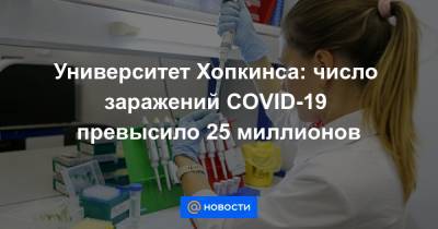 Университет Хопкинса: число заражений COVID-19 превысило 25 миллионов - news.mail.ru