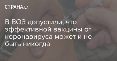 В ВОЗ допустили, что эффективной вакцины от коронавируса может и не быть никогда - strana.ua