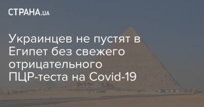 Украинцев не пустят в Египет без свежего отрицательного ПЦР-теста на Covid-19 - strana.ua - Украина - Египет