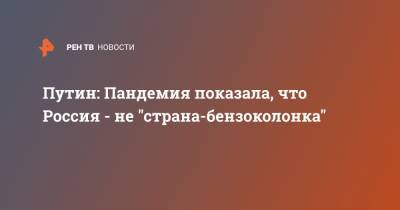 Владимир Путин - Путин: Пандемия показала, что Россия - не "страна-бензоколонка" - ren.tv - Россия