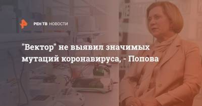Анна Попова - "Вектор" не выявил значимых мутаций коронавируса, - Попова - ren.tv - Россия - Новосибирск