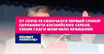 От COVID-19 скончался первый спикер парламента боснийских сербов... - politnavigator.net - Россия - Сербия - Югославия - Сараево