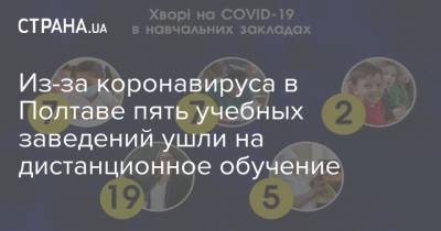 Из-за коронавируса в Полтаве пять учебных заведений ушли на дистанционное обучение - strana.ua - Украина - Полтава