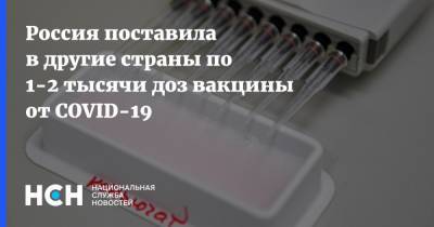 Денис Мантуров - Россия поставила в другие страны по 1-2 тысячи доз вакцины от COVID-19 - nsn.fm - Россия