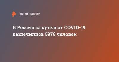 В России за сутки от COVID-19 вылечились 5976 человек - ren.tv - Россия