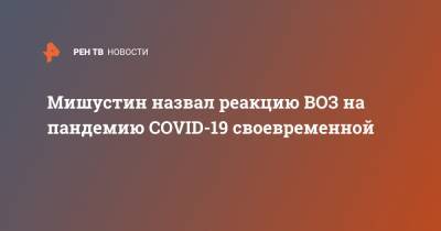 Михаил Мишустин - Ханс Клюге - Мишустин назвал реакцию ВОЗ на пандемию COVID-19 своевременной - ren.tv - Россия
