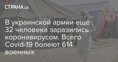 В украинской армии еще 32 человека заразились коронавирусом. Всего Covid-19 болеют 614 военных - strana.ua - Украина