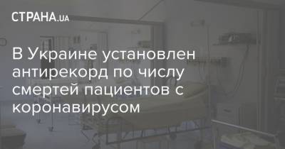 В Украине установлен антирекорд по числу смертей пациентов с коронавирусом - strana.ua - Украина