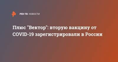 Виктор Синеок - Плюс "Вектор": вторую вакцину от COVID-19 зарегистрировали в России - ren.tv - Россия