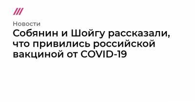 Владимир Путин - Собянин и Шойгу рассказали, что привились российской вакциной от COVID-19 - tvrain.ru - Москва