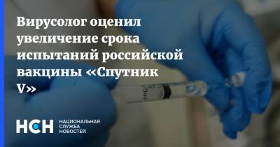 Анатолий Альштейн - Денис Логунов - Вирусолог оценил увеличение срока испытаний российской вакцины «Спутник V» - nsn.fm - Россия