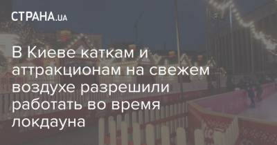 В Киеве каткам и аттракционам на свежем воздухе разрешили работать во время локдауна - strana.ua - Киев