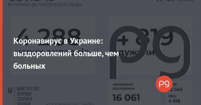 Коронавирус в Украине: выздоровлений больше, чем больных - thepage.ua - Украина