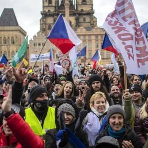 Вацлав Клаус - В Праге протестовали против локдауна. Фото - reporter-ua.com - Прага - Чехия