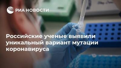 Российские ученые выявили уникальный вариант мутации коронавируса - ria.ru - Москва - Юар