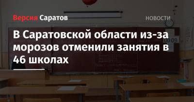 В Саратовской области из-за морозов отменили занятия в 46 школах - nversia.ru - Саратовская обл.