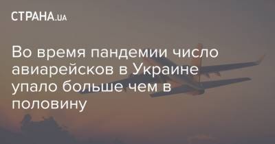 Во время пандемии число авиарейсков в Украине упало больше чем в половину - strana.ua - Украина